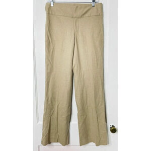 Banana Republic Harrison Womens Sz 4 Wool pants Stretch Solid Tan Wide Leg
